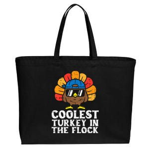 Coolest Turkey In The Flock Thanksgiving Cotton Canvas Jumbo Tote