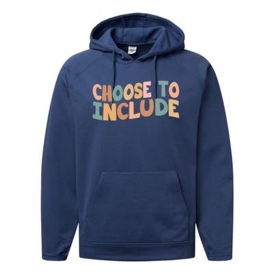 Choose To Include Special Education Teacher Autism Awareness Gift Performance Fleece Hoodie