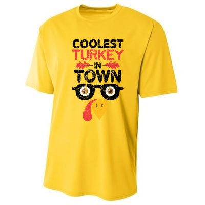 Coolest Turkey In Town Funny Thanksgiving Holiday Vintage Great Gift Performance Sprint T-Shirt