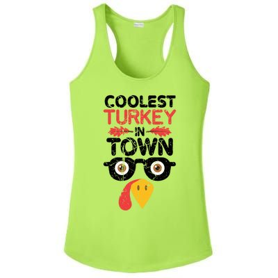 Coolest Turkey In Town Funny Thanksgiving Holiday Vintage Great Gift Ladies PosiCharge Competitor Racerback Tank