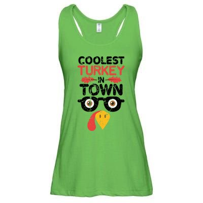 Coolest Turkey In Town Funny Thanksgiving Holiday Vintage Great Gift Ladies Essential Flowy Tank