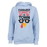 Coolest Turkey In Town Funny Thanksgiving Holiday Vintage Great Gift Womens Funnel Neck Pullover Hood