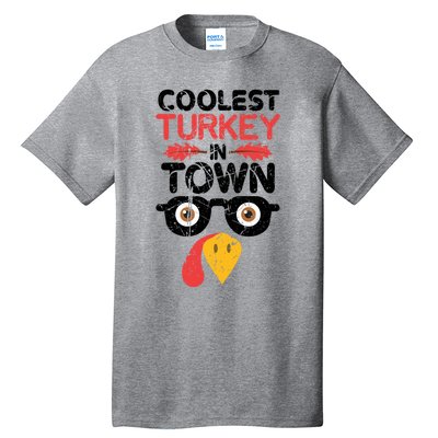 Coolest Turkey In Town Funny Thanksgiving Holiday Vintage Great Gift Tall T-Shirt