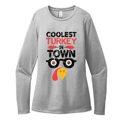 Coolest Turkey In Town Funny Thanksgiving Holiday Vintage Great Gift Womens CVC Long Sleeve Shirt