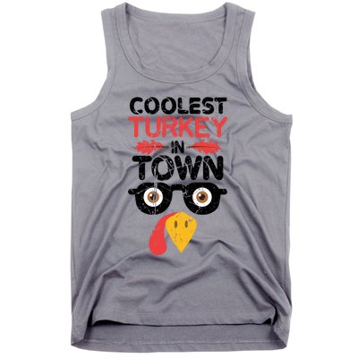 Coolest Turkey In Town Funny Thanksgiving Holiday Vintage Great Gift Tank Top