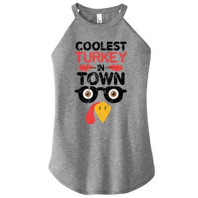 Coolest Turkey In Town Funny Thanksgiving Holiday Vintage Great Gift Women's Perfect Tri Rocker Tank