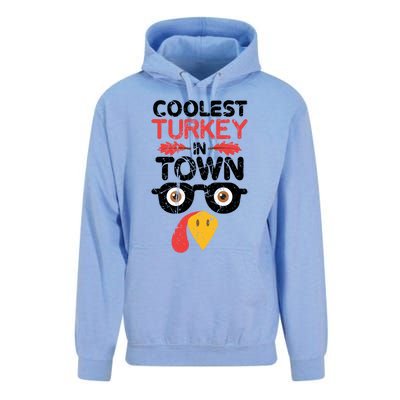 Coolest Turkey In Town Funny Thanksgiving Holiday Vintage Great Gift Unisex Surf Hoodie