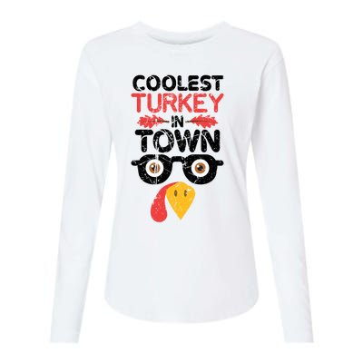 Coolest Turkey In Town Funny Thanksgiving Holiday Vintage Great Gift Womens Cotton Relaxed Long Sleeve T-Shirt