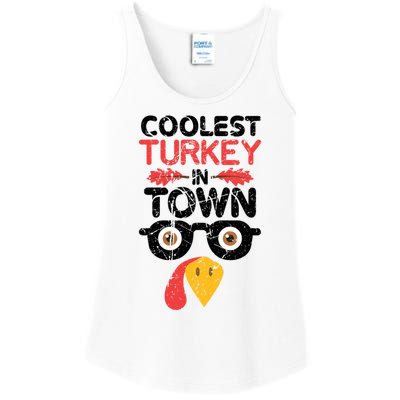 Coolest Turkey In Town Funny Thanksgiving Holiday Vintage Great Gift Ladies Essential Tank