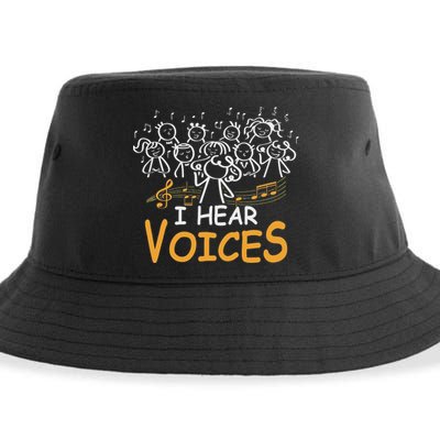 Choir Teacher I Hear Voices Chorister Church Choral Music Sustainable Bucket Hat