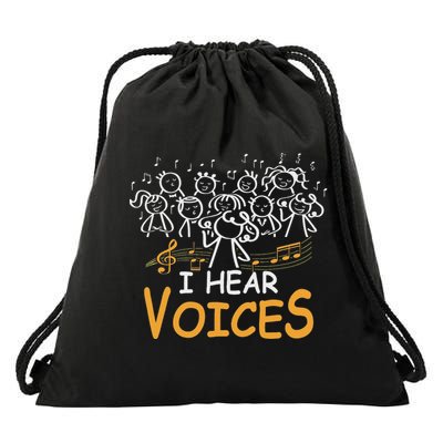 Choir Teacher I Hear Voices Chorister Church Choral Music Drawstring Bag