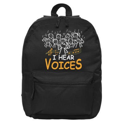 Choir Teacher I Hear Voices Chorister Church Choral Music 16 in Basic Backpack