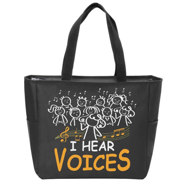 Choir Teacher I Hear Voices Chorister Church Choral Music Zip Tote Bag