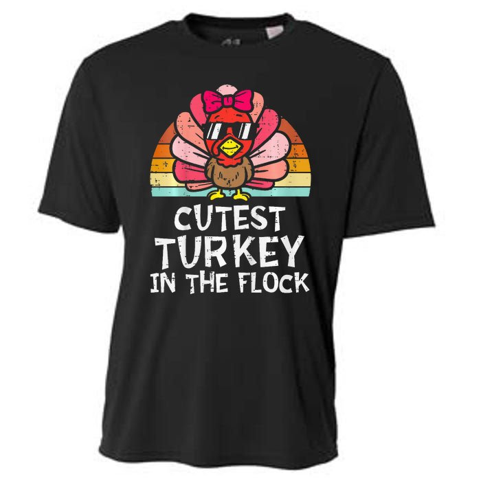 Cutest Turkey In The Flock Retro Thanksgiving Cooling Performance Crew T-Shirt