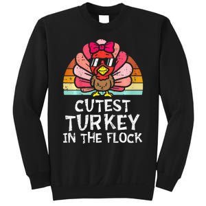 Cutest Turkey In The Flock Retro Thanksgiving Sweatshirt