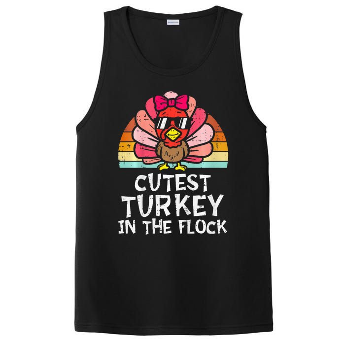 Cutest Turkey In The Flock Retro Thanksgiving PosiCharge Competitor Tank