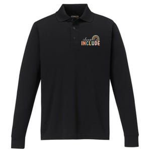 Choose To Include Special Education Teacher Autism Awareness Gift Performance Long Sleeve Polo