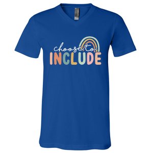 Choose To Include Special Education Teacher Autism Awareness Gift V-Neck T-Shirt