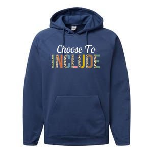 Choose To Include Special Education Teacher Autism Awareness Gift Performance Fleece Hoodie