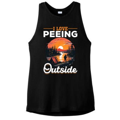 Camping Tent I Love Peeing Outside Ladies PosiCharge Tri-Blend Wicking Tank