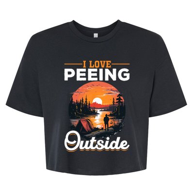 Camping Tent I Love Peeing Outside Bella+Canvas Jersey Crop Tee