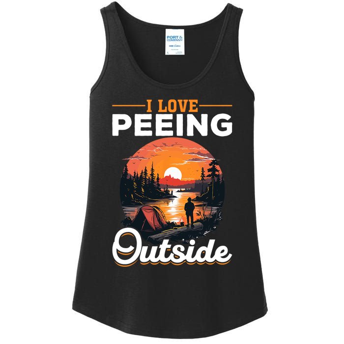 Camping Tent I Love Peeing Outside Ladies Essential Tank