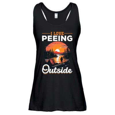 Camping Tent I Love Peeing Outside Ladies Essential Flowy Tank