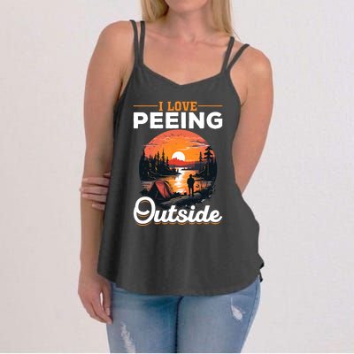 Camping Tent I Love Peeing Outside Women's Strappy Tank