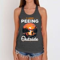 Camping Tent I Love Peeing Outside Women's Knotted Racerback Tank