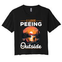 Camping Tent I Love Peeing Outside Women's Crop Top Tee