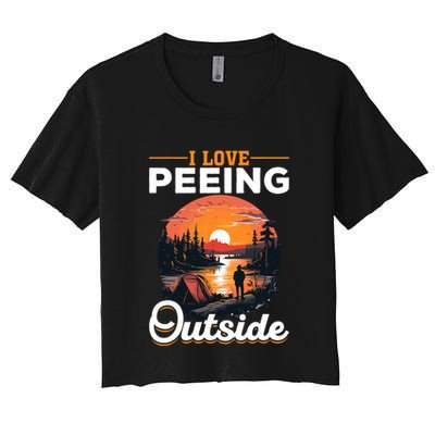 Camping Tent I Love Peeing Outside Women's Crop Top Tee