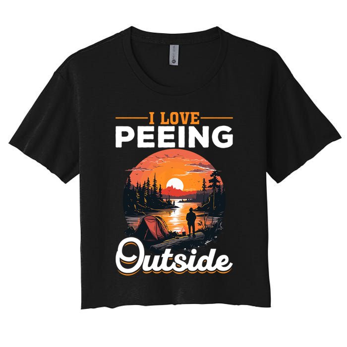 Camping Tent I Love Peeing Outside Women's Crop Top Tee