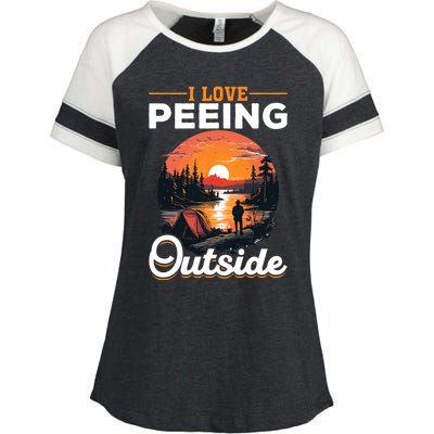 Camping Tent I Love Peeing Outside Enza Ladies Jersey Colorblock Tee