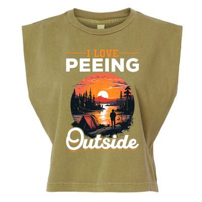 Camping Tent I Love Peeing Outside Garment-Dyed Women's Muscle Tee