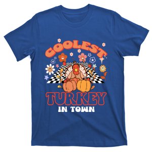 Coolest Turkey In Town Groovy Thanksgiving Matching Family Gift T-Shirt