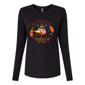 Coolest Turkey In Town Happy Thanksgiving Birthday Presents Gift Womens Cotton Relaxed Long Sleeve T-Shirt