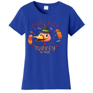 Coolest Turkey In Town Happy Thanksgiving Birthday Presents Gift Women's T-Shirt