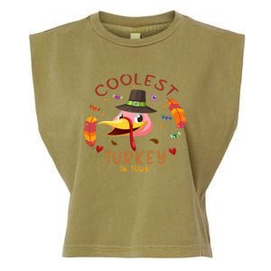 Coolest Turkey In Town Happy Thanksgiving Birthday Presents Gift Garment-Dyed Women's Muscle Tee