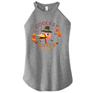 Coolest Turkey In Town Happy Thanksgiving Birthday Presents Gift Women's Perfect Tri Rocker Tank