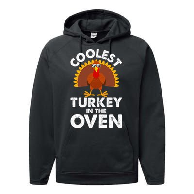 Coolest Turkey In The Oven Humor Funny Thanksgiving Gifts Performance Fleece Hoodie