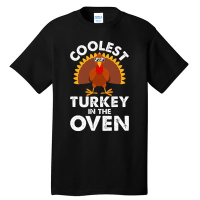 Coolest Turkey In The Oven Humor Funny Thanksgiving Gifts Tall T-Shirt