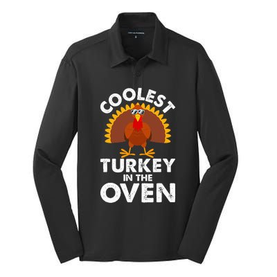 Coolest Turkey In The Oven Humor Funny Thanksgiving Gifts Silk Touch Performance Long Sleeve Polo