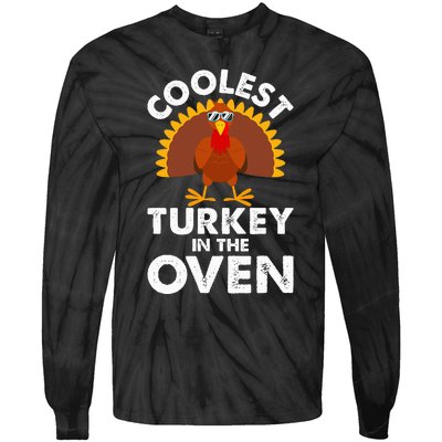 Coolest Turkey In The Oven Humor Funny Thanksgiving Gifts Tie-Dye Long Sleeve Shirt