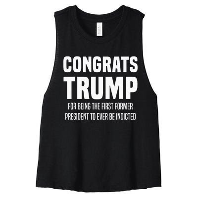 Congrats Trump Indicted Women's Racerback Cropped Tank