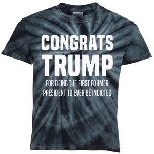 Congrats Trump Indicted Kids Tie-Dye T-Shirt