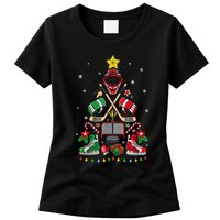Christmas Tree Ice Hockey Ornaments Xmas Womens T-Shirt