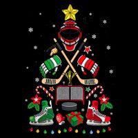 Christmas Tree Ice Hockey Ornaments Xmas Womens T-Shirt