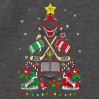 Christmas Tree Ice Hockey Ornaments Xmas Vector Backpack