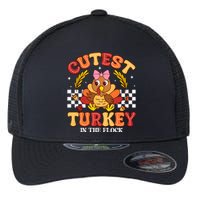 Cutest Turkey In The Flock Thanksgiving Flexfit Unipanel Trucker Cap