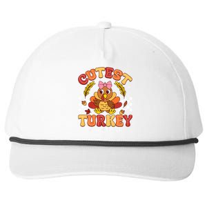 Cutest Turkey In The Flock Thanksgiving Snapback Five-Panel Rope Hat